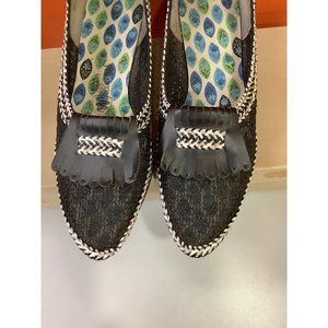 Vintage 1950's Williams Black & White Mesh Shoes/ Flats/Pumps with Box